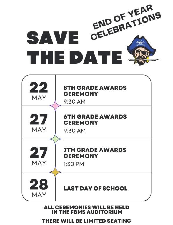  Dates and times of end of year celebrations